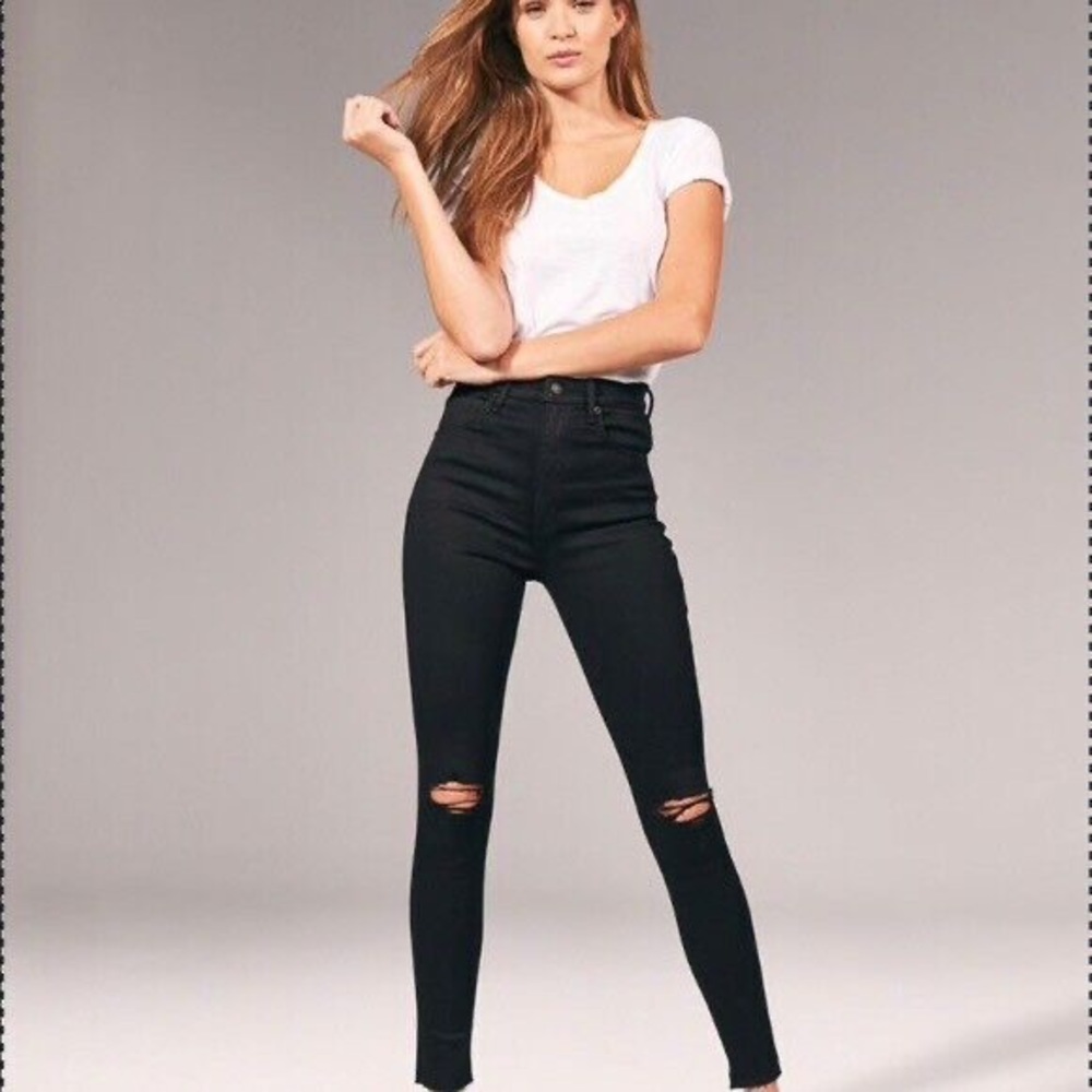 Abercrombie + Fitch High Rise Super Skinny Ankle Jeans (Curve Love)